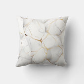 白とエレガント金ゴールドの大理石 クッション (裏面)