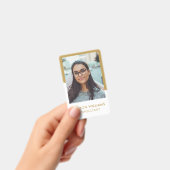 白とエレガント金ゴールドの社員の写真会社のロゴ バッジ (手持ち)