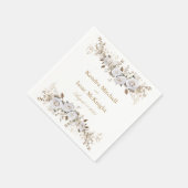 白とエレガント金ゴールドバラヴィンテージウェディング スタンダードカクテルナプキン (角)