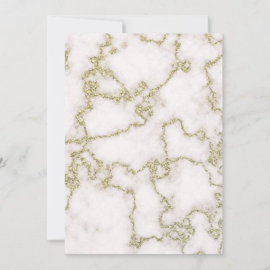 白とエレガント金ゴールドマーブルトランクパーティー招待状 招待状 (裏面)