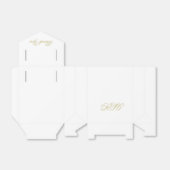 白とエレガント金ゴールドモノグラムありがとう フェイバーボックス (折り畳みなし)