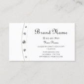 白とエレガント金ゴールド、イニシャルRhinestones 名刺 (裏面)