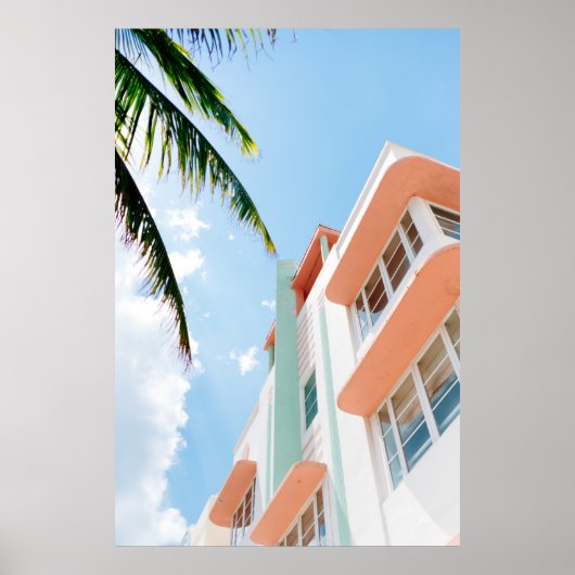 白とオレンジのコンクリート造りの低角度の写真 ポスター (正面)