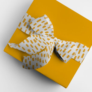 白とオレンジのダッシングドットグログランリボン グログランリボン