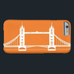 白とオレンジのロンドンブリッジシルエット BARELY THERE iPhone 6 ケース<br><div class="desc">白とオレンジのロンドンブリッジシルエット</div>