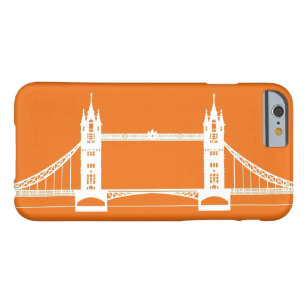 白とオレンジのロンドンブリッジシルエット BARELY THERE iPhone 6 ケース