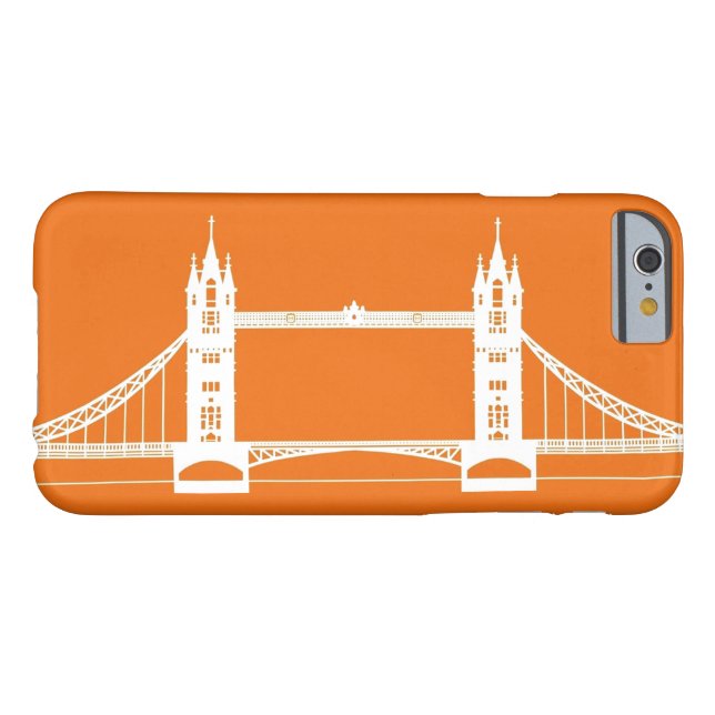 白とオレンジのロンドンブリッジシルエット Case-Mate iPhoneケース (裏面横)