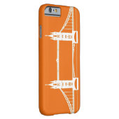 白とオレンジのロンドンブリッジシルエット Case-Mate iPhoneケース (裏面/右)
