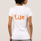 白とオレンジのヴィンテージでラブライフ Tシャツ (裏面)