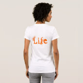 白とオレンジのヴィンテージでラブライフ Tシャツ (裏面フル)