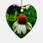 白とオレンジの円錐花 セラミックオーナメント (右)