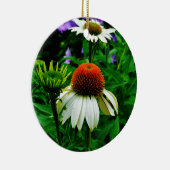 白とオレンジの円錐花 セラミックオーナメント (右)