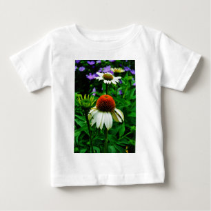 白とオレンジの円錐花 ベビーTシャツ