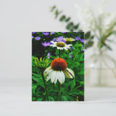 白とオレンジの円錐花 ポストカード (スタンド正面)