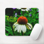 白とオレンジの円錐花 マウスパッド (マウス)