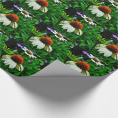 白とオレンジの円錐花 ラッピングペーパー (角)