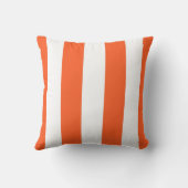 白とオレンジの日よけの装ストライプの飾  クッション (裏面)