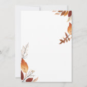 白とオレンジの紅葉シンプル感謝祭 招待状 (裏面)