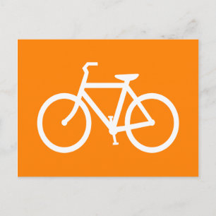 白とオレンジの自転車 ポストカード
