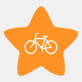 白とオレンジの自転車 星シール
