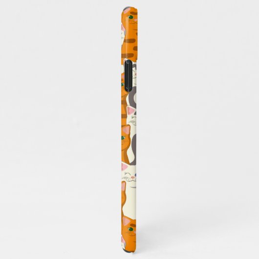 白とオレンジ色の猫が緑の目と青い目をパターン iPhoneケース (右側)