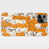 白とオレンジ色の猫が緑の目と青い目をパターン iPhoneケース (裏面横)
