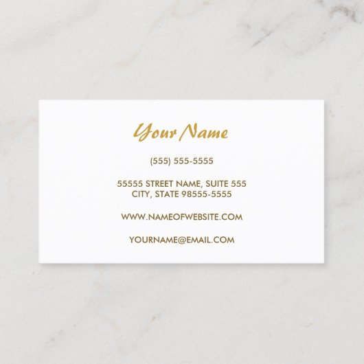 白とガーリー金ゴールド水玉模様和紙テープデザイン 名刺 (裏面)