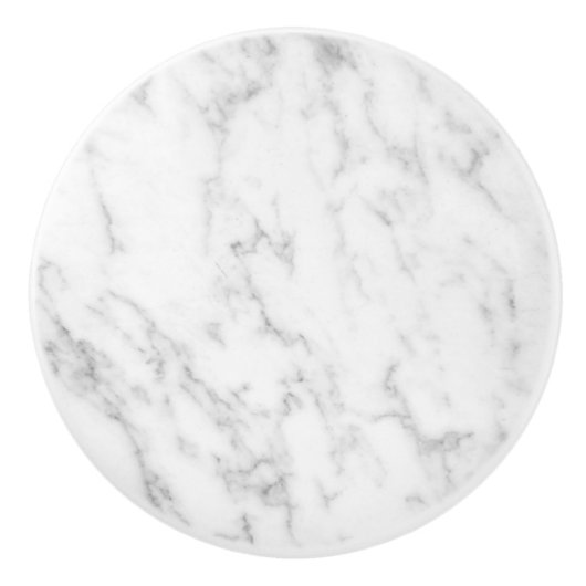 白とクラシック灰色の大理石のテクスチャイメージ セラミックノブ (正面)