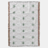 白とクリスマスリボンのパターン スローブランケット (正面縦)