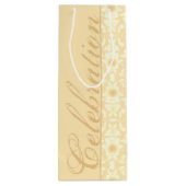 白とクリームのフローラ ワインギフトバッグ (裏面)