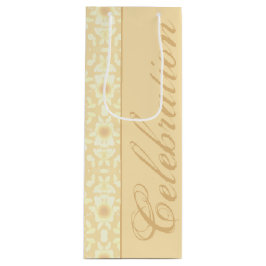 白とクリームのフローラ ワインギフトバッグ