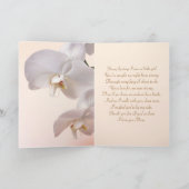 白とクリーム色のオーキッドのウェディング。ありがとう、お母さん サンキューカード (内部)