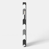 白とグレイのチェック柄ジグザグ iPhoneケース (左側面)