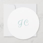 白とグレーのタンポポ円形ウェディング招待状 招待状 (裏面)