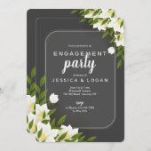 白とグレーの写真招待状 招待状 (正面/裏面)