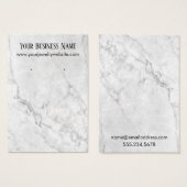 白とグレーの大理石のイヤリングホルダー表示カード (正面&裏面)