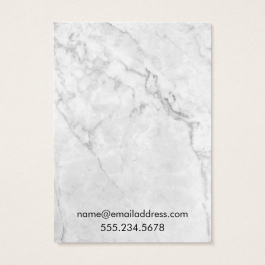 白とグレーの大理石のイヤリングホルダー表示カード (裏面)