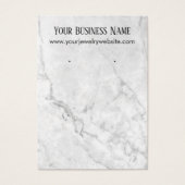 白とグレーの大理石のイヤリングホルダー表示カード (正面)