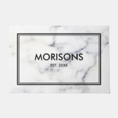 白とグレーの大理石のテクスチャ ドアマット (正面)