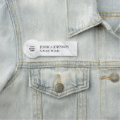 白とグレーの大理石のパーソナライズされた公証人ロゴ 名札 (インサイチュ)