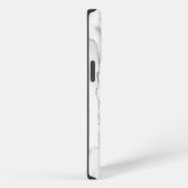 白とグレーの大理石 iPhoneケース (右側面)