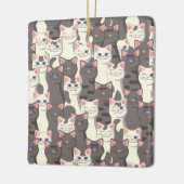 白とグレーの猫の模様 セラミックオーナメント (左)
