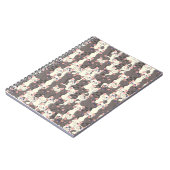 白とグレーの猫の模様 ノートブック (左側)