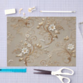 白とゴルフのフローラ分離組織ラッピング 薄葉紙 (クラフト)