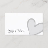 白とゴージャスなグレーハートと写真かわいい 名刺 (正面)