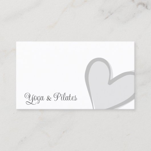 白とゴージャスなグレーハートと写真かわいい 名刺 (正面)