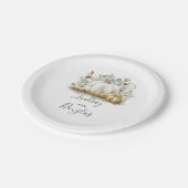 白とゴールドのかぼちゃの秋の収穫 ペーパープレート (アングル)