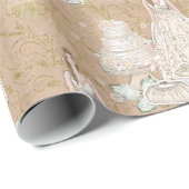 白とゴールドのウェディング ブライダル ラッピングペーパー (ロールコーナー)