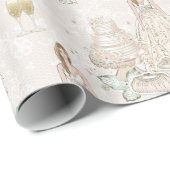 白とゴールドのウェディング ブライダル ラッピングペーパー (ロールコーナー)