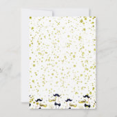 白とゴールドのホイル紙のコンフェッティ　新年のパーティー 招待状 (裏面)